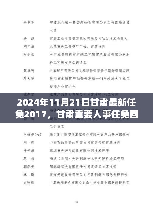 甘肃人事任免纪实，从2017到2024年的历程与影响