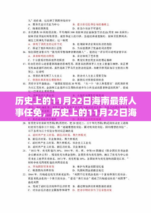 历史上的11月22日海南人事任免深度解析，最新动态与人事变迁回顾。