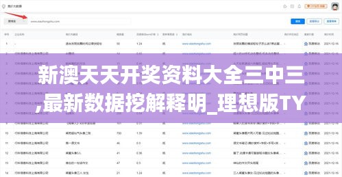 新澳天天开奖资料大全三中三,最新数据挖解释明_理想版TYF5.45