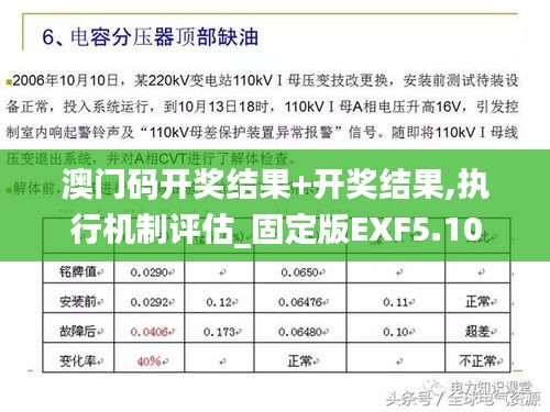 澳门码开奖结果+开奖结果,执行机制评估_固定版EXF5.10