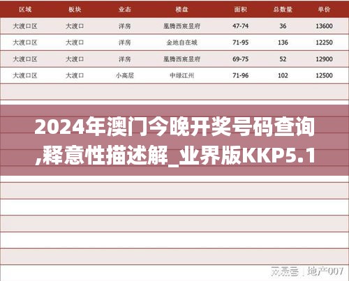 2024年澳门今晚开奖号码查询,释意性描述解_业界版KKP5.16