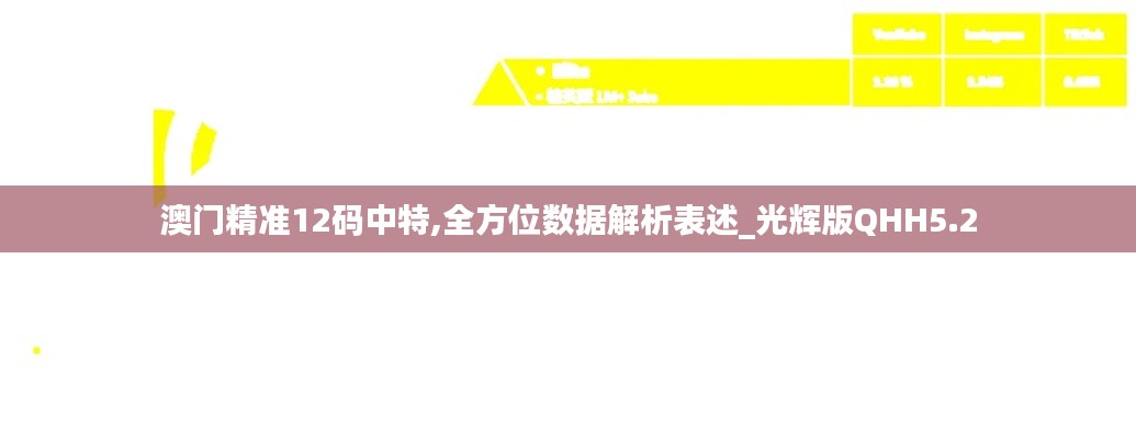 澳门精准12码中特,全方位数据解析表述_光辉版QHH5.2