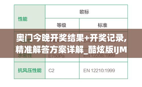 奥门今晚开奖结果+开奖记录,精准解答方案详解_酷炫版IJM5.25