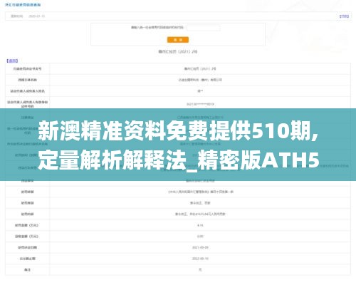 新澳精准资料免费提供510期,定量解析解释法_精密版ATH5.80