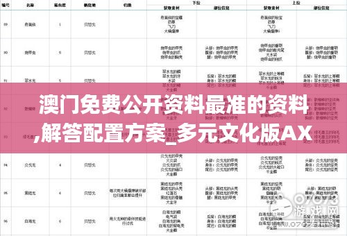 澳门免费公开资料最准的资料,解答配置方案_多元文化版AXB5.24