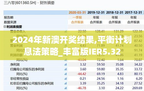 2024年新澳开奖结果,平衡计划息法策略_丰富版IER5.32