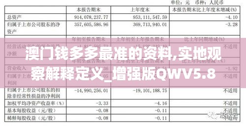 澳门钱多多最准的资料,实地观察解释定义_增强版QWV5.8