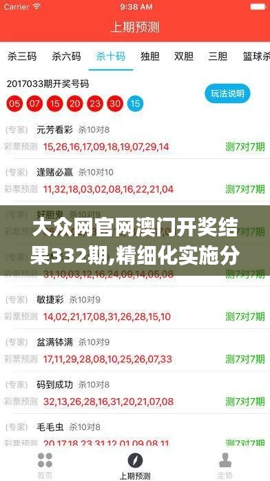 大众网官网澳门开奖结果332期,精细化实施分析_美学版IPU11.46