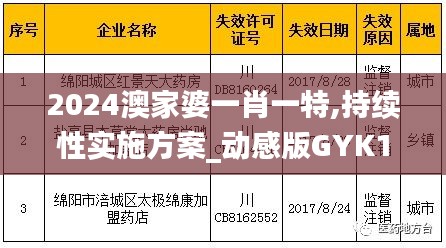 2024澳家婆一肖一特,持续性实施方案_动感版GYK13.38