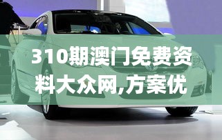 310期澳门免费资料大众网,方案优化实施_声学版UGH13.16