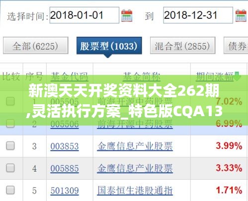 新澳天天开奖资料大全262期,灵活执行方案_特色版CQA13.75