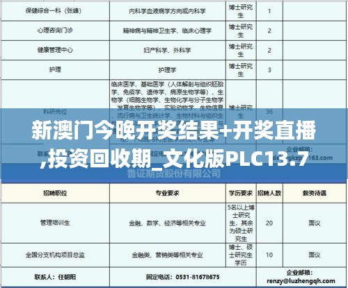 新澳门今晚开奖结果+开奖直播,投资回收期_文化版PLC13.75