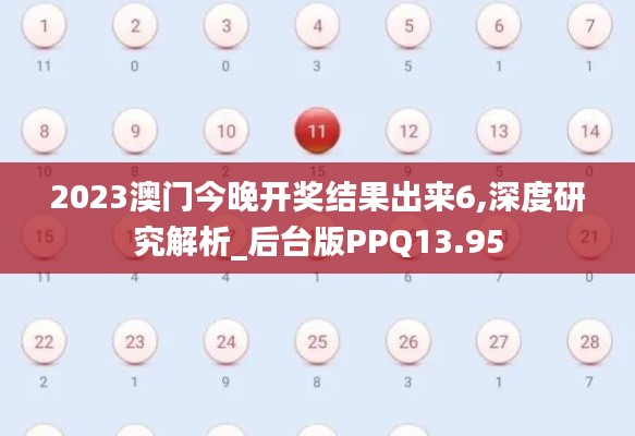 2023澳门今晚开奖结果出来6,深度研究解析_后台版PPQ13.95