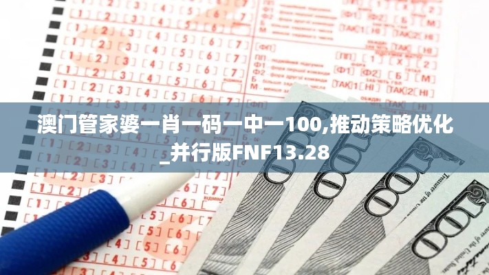 澳门管家婆一肖一码一中一100,推动策略优化_并行版FNF13.28