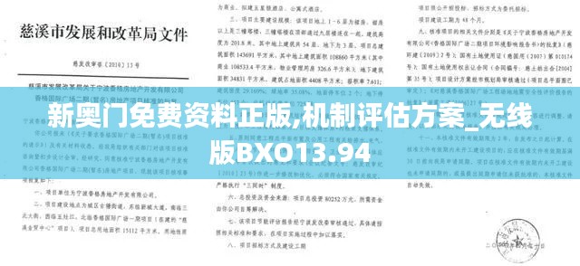 新奥门免费资料正版,机制评估方案_无线版BXO13.94