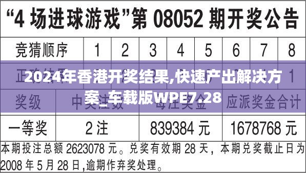 2024年香港开奖结果,快速产出解决方案_车载版WPE7.28