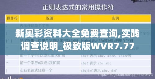 新奥彩资料大全免费查询,实践调查说明_极致版WVR7.77