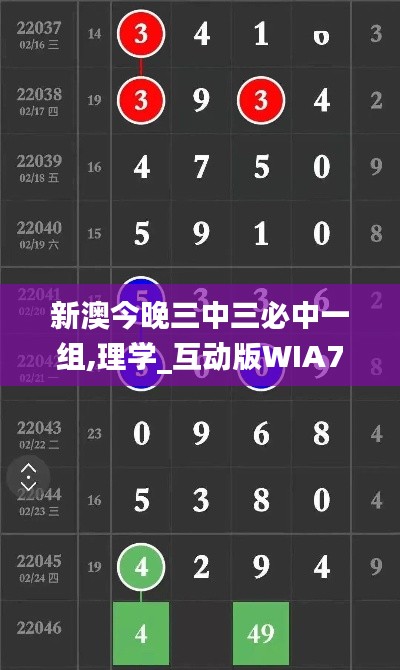 新澳今晚三中三必中一组,理学_互动版WIA7.64