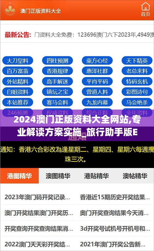 2024澳门正版资料大全网站,专业解读方案实施_旅行助手版EWI13.61