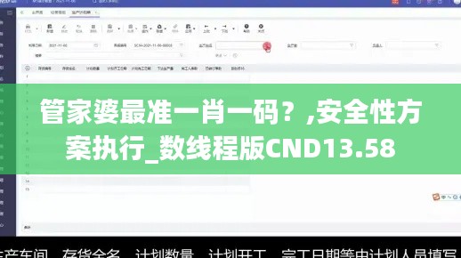 管家婆最准一肖一码？,安全性方案执行_数线程版CND13.58