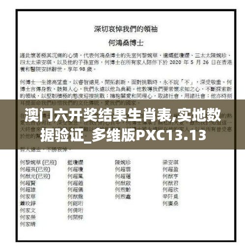 澳门六开奖结果生肖表,实地数据验证_多维版PXC13.13