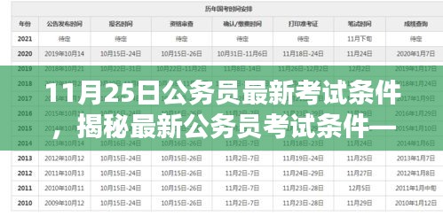 揭秘，最新公务员考试条件及要点解析（11月25日更新）