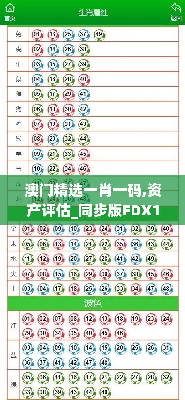 澳门精选一肖一码,资产评估_同步版FDX13.54