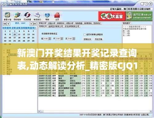 新澳门开奖结果开奖记录查询表,动态解读分析_精密版CJQ13.63