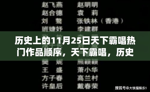 天下霸唱历史11月25日热门作品序章，从尘埃到巅峰的传奇之旅