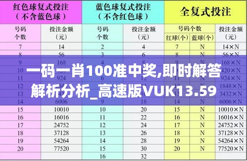 一码一肖100准中奖,即时解答解析分析_高速版VUK13.59