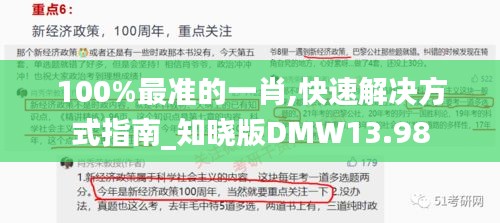 100%最准的一肖,快速解决方式指南_知晓版DMW13.98