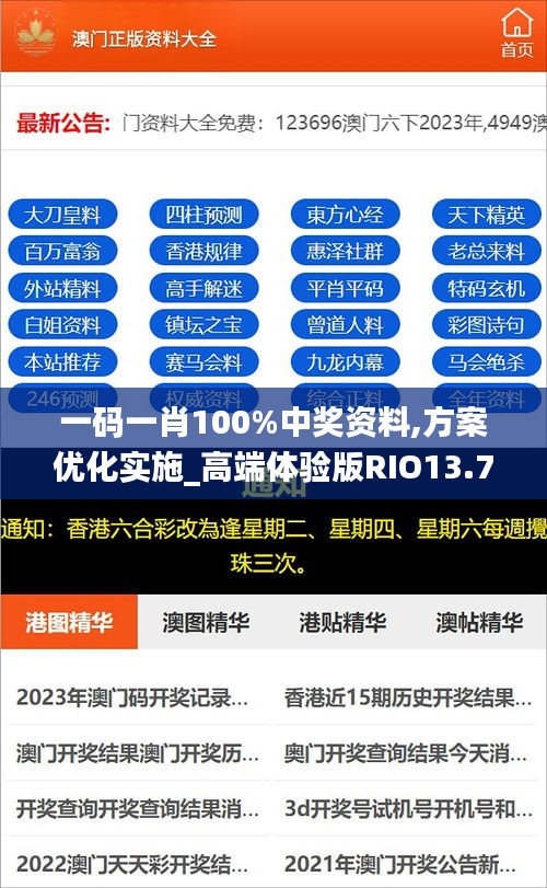 一码一肖100%中奖资料,方案优化实施_高端体验版RIO13.70