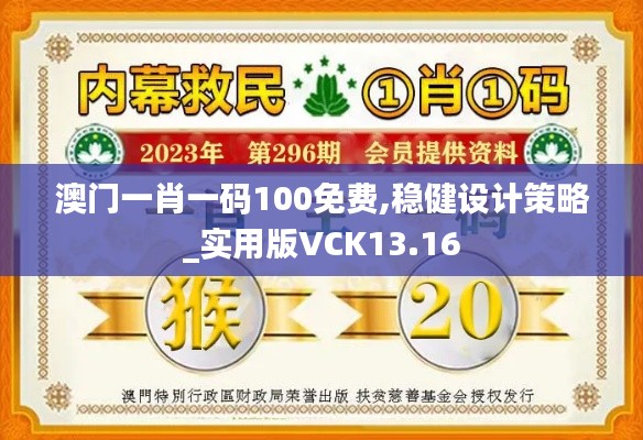 澳门一肖一码100免费,稳健设计策略_实用版VCK13.16