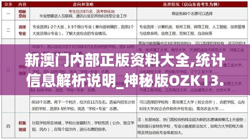 新澳门内部正版资料大全,统计信息解析说明_神秘版OZK13.83