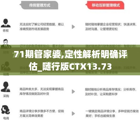 71期管家婆,定性解析明确评估_随行版CTX13.73