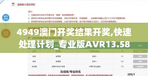 4949澳门开奖结果开奖,快速处理计划_专业版AVR13.58