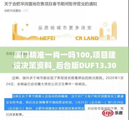 溪门精准一肖一吗100,项目建设决策资料_后台版DUF13.30