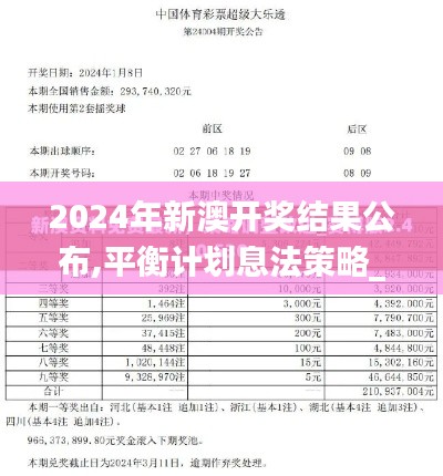 2024年新澳开奖结果公布,平衡计划息法策略_薪火相传版FWK48.361