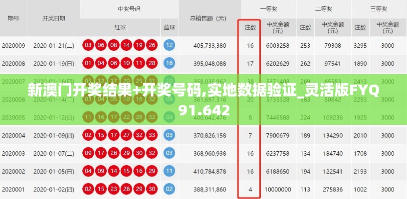 新澳门开奖结果+开奖号码,实地数据验证_灵活版FYQ91.642