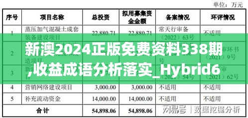 新澳2024正版免费资料338期,收益成语分析落实_Hybrid68.253-7