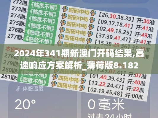 2024年341期新澳门开码结果,高速响应方案解析_薄荷版8.182