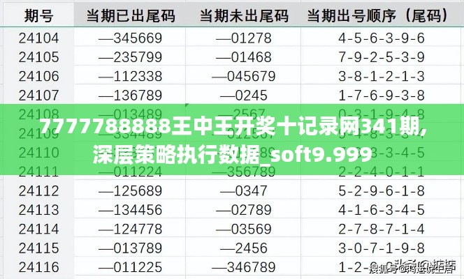 7777788888王中王开奖十记录网341期,深层策略执行数据_soft9.999