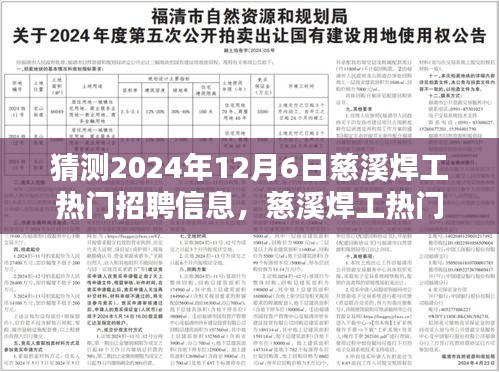 慈溪焊工热门招聘信息预测与深度分析，聚焦2024年12月6日