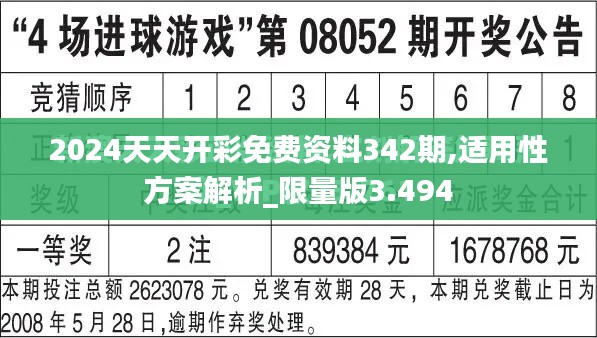 2024天天开彩免费资料342期,适用性方案解析_限量版3.494