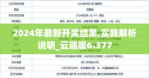 2024年最新开奖结果,实践解析说明_云端版6.377