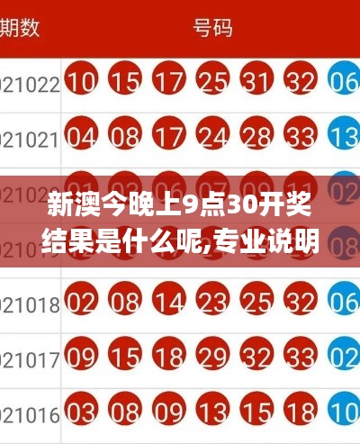 新澳今晚上9点30开奖结果是什么呢,专业说明解析_影像版1.529