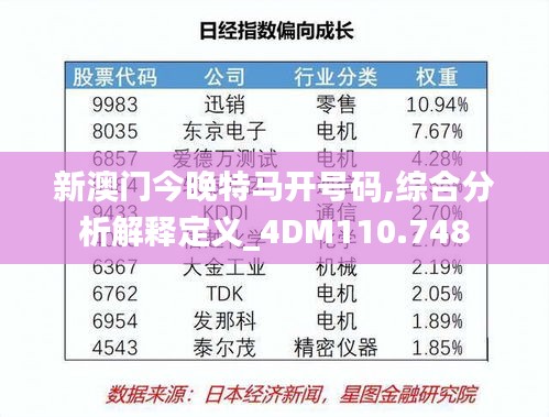 新澳门今晚特马开号码,综合分析解释定义_4DM110.748