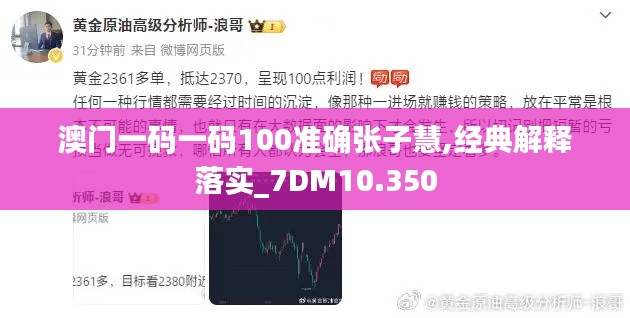 澳门一码一码100准确张子慧,经典解释落实_7DM10.350