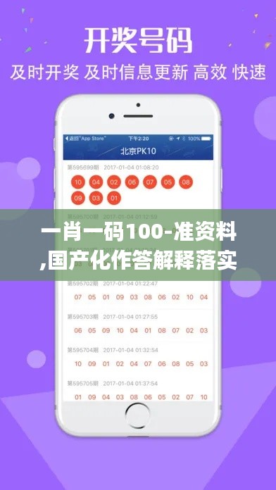 一肖一码100-准资料,国产化作答解释落实_精简版8.774