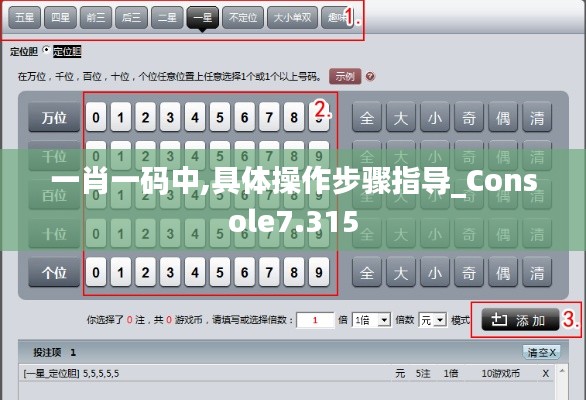 一肖一码中,具体操作步骤指导_Console7.315
